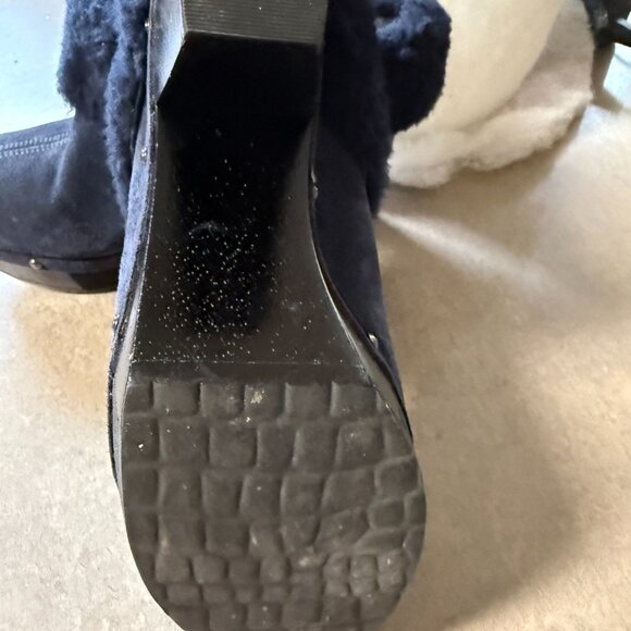 Rockport adiPRENE Faux Fur Clog Heels Navy Women’s - Picture 5 of 5